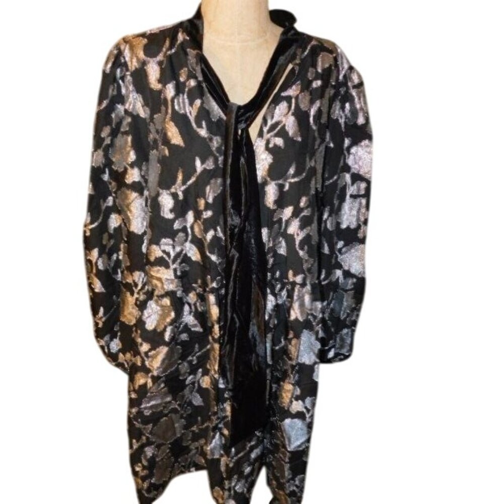 Floral Black and Silver Women's Dress